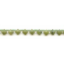 Green Jade 7x7 Diamond Briolette
