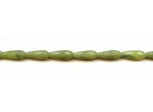 Green Jade 6x16 Faceted Teardrop