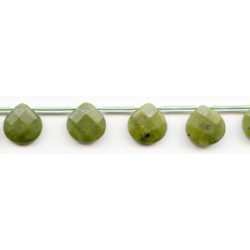 Green Jade 16mm Flat Pear Briolette