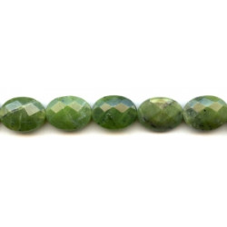 Green Jade 15x20 Faceted Flat Oval