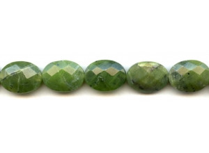 Green Jade 15x20 Faceted Flat Oval