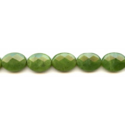 Green Jade 15x20 Faceted Flat Oval