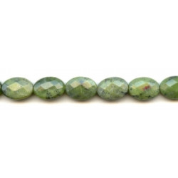 Green Jade 13x18 Faceted Flat Oval