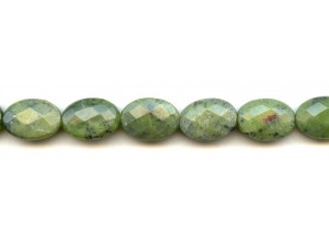 Green Jade 13x18 Faceted Flat Oval