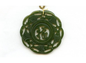 Green Jade 50x Carved Pendant