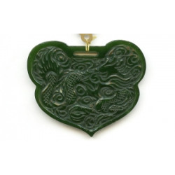 Green Jade 57x67 Carved Pendant