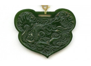 Green Jade 57x67 Carved Pendant