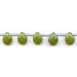Green Jade 12x16 Flat Pear Briolette