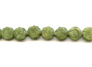 Green Jade 15mm Carved Coin