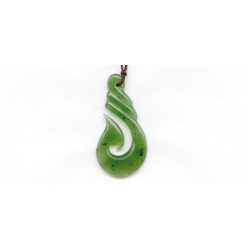 Green Jade 41x20 Carved Pendant