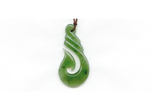 Green Jade 41x20 Carved Pendant