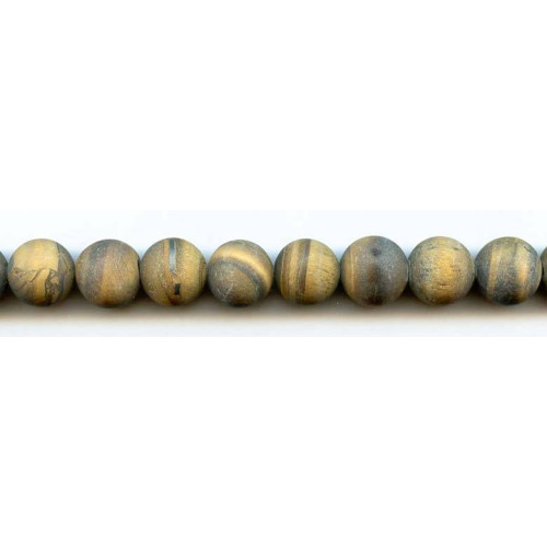 210-1338 Matte Tiger Eye <br>12mm Round