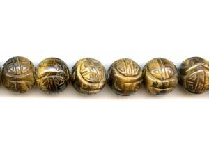 Tiger Eye 18mm Carved Round