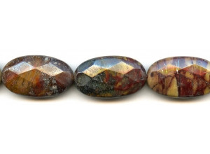 Tiger Iron Jasper 20x35 Faceted Flat Oval