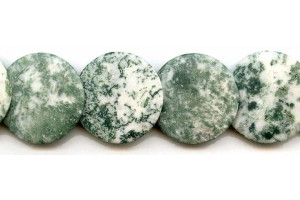 Matte Tree Agate 30mm Lentil