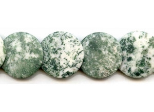 Matte Tree Agate 30mm Lentil