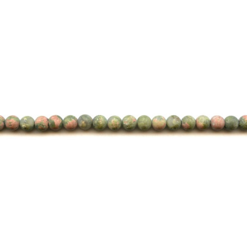 213-0106 Matte Unakite <br>6mm Round