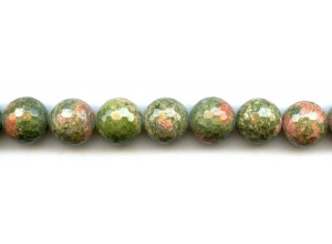 Unakite 14mm Faceted Round