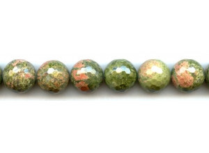 Unakite 16mm Faceted Round