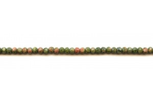 Unakite 4mm Faceted Rondell