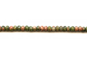 Unakite 6mm Faceted Rondell