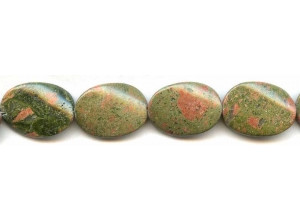 Unakite 18x25 Twisted Flat Oval