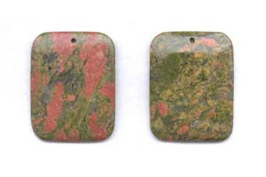 Unakite 42x32 Flat Rectangle Pendant