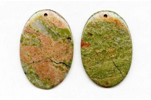 Unakite 53x35 Flat Oval Pendant