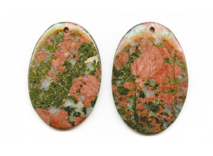 Unakite 53x35 Flat Oval Pendant