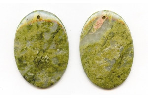 Unakite 53x35 Flat Oval Pendant