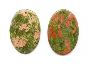 Unakite 53x35 Flat Oval Pendant