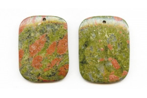 Unakite 45x35 Flat Rectangle Pendant