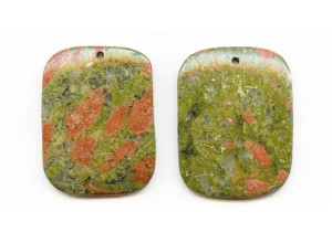 Unakite 45x35 Flat Rectangle Pendant