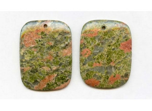 Unakite 45x34 Flat Rectangle Pendant