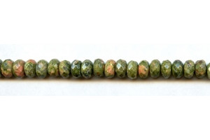 Unakite 8mm Faceted Rondell