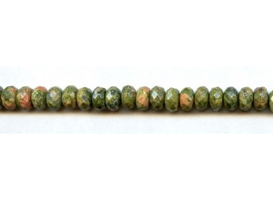 Unakite 8mm Faceted Rondell