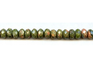 Unakite 10mm Faceted Rondell