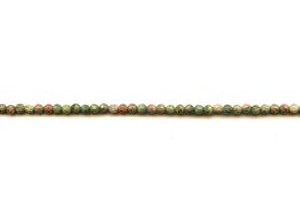 Unakite 3mm Faceted Round