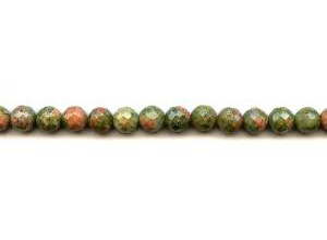 Unakite 8mm Faceted Round