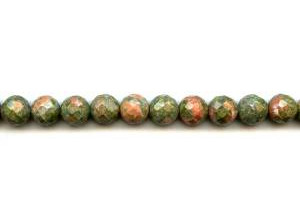 Unakite 10mm Faceted Round