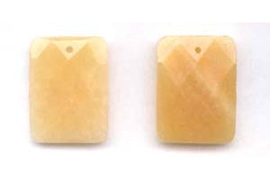 Yellow Jade 30x40 Faceted Rectangle Pendant