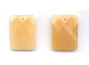 Yellow Jade 30x40 Faceted Rectangle Pendant