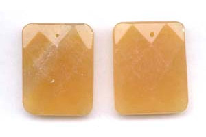 Yellow Jade 35x45 Faceted Rectangle Pendant