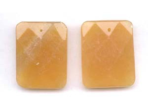 Yellow Jade 35x45 Faceted Rectangle Pendant