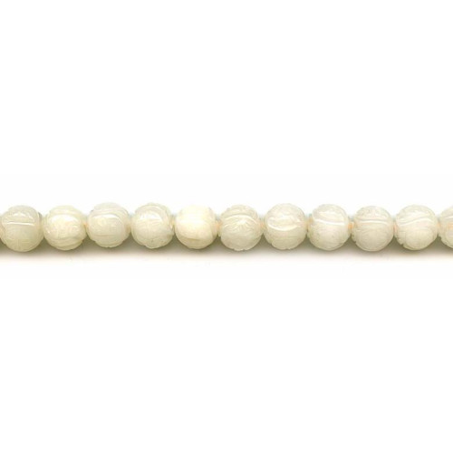 214-1253 Yellow Jade <br>10mm Carved Round