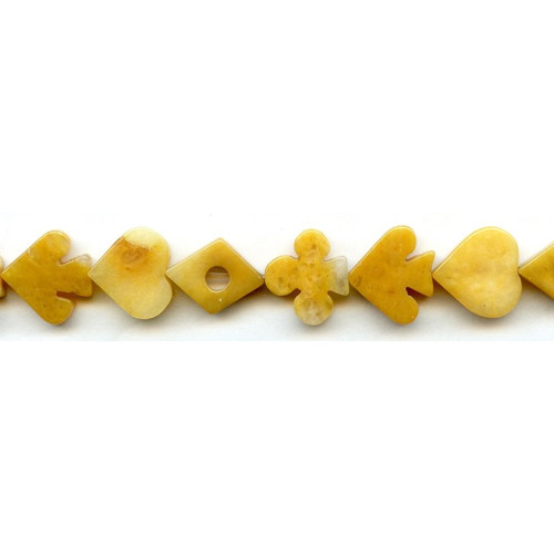 214-1291 Yellow Jade <br>13-17mm Poker Suits