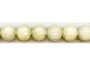 Yellow Jade 18mm Carved Round