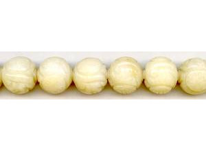 Yellow Jade 18mm Carved Round