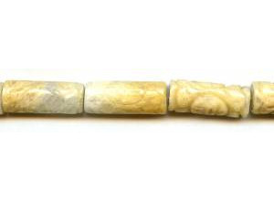 Yellow Jade 12x30 Carved Tube