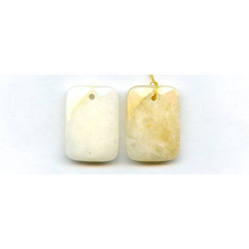 951-0052 Yellow Jade <br>22x30 Faceted Rectangle Pendant